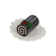 chocolate yule log miniature 1:12