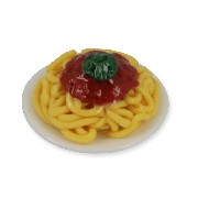 plate with spaghettis bolognese miniature 1:12