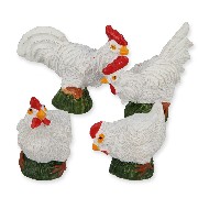 cocks + hens ass. 1 pc miniature 1:12