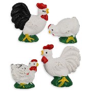 cocks + hens ass. 1 pc Miniature 1:12