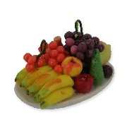 mixed fruits plate miniature 1:12