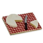 farmer camembert cheese + knife miniature 1:12