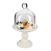 5 cup cakes / pedestral and dome miniature 1:12
