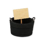 empty wood.tub w/signboard miniature 1:12