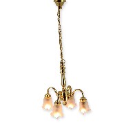 12v chandelier clip antique 4 tulips miniature 1:12