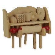 wooden kitchen utensils rack miniature 1:12