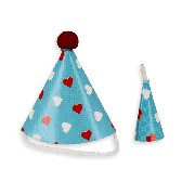 party hat and horn blue Miniature 1:12