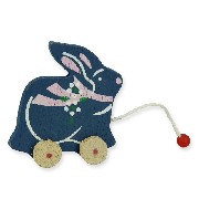 wood play bunny cart miniature 1:12