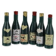 6 wine bottles miniature 1:12