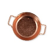 copper frying pan w/2 handles miniature 1:12