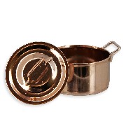 big copper stewpot w/lid miniature 1:12