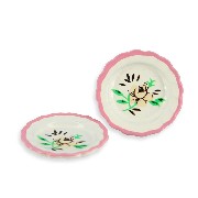 2 plates w/rose design miniature 1:12