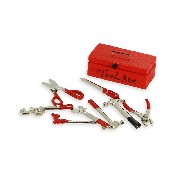 tool box metal red miniature 1:12
