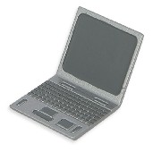 computer laptop silver miniature 1:12