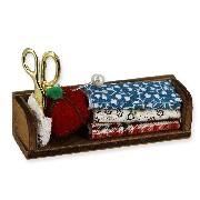 sewing set on rack Miniature 1:12