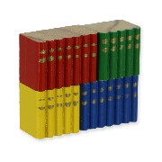 4 wooden book blocks (diff.colors) miniature 1:12