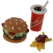 tray of burger set miniature 1:12