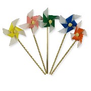 paper windmills, 5 pieces miniature 1:12