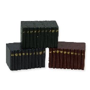 3 book blocks (red/blue/green) miniature 1:12