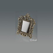 floral antic brass mirror/sq miniature 1:12