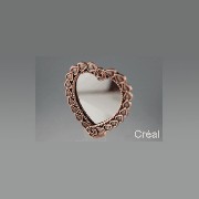 antic copper heart mirror miniature 1:12