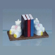 books rack w/teddy bears miniature 1:12