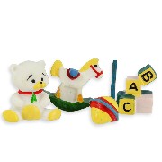 4 children toys (top, cubes, horse, bear Miniature 1:12