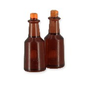 2 oil bottles french label miniature 1:12