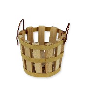 round wooden basket miniature 1:12