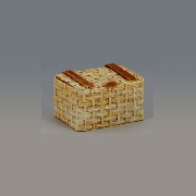 straw square basket miniature 1:12