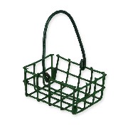 metal basket green miniature 1:12