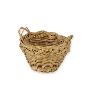 round apple basket w/2 handles 5cm miniature 1:12