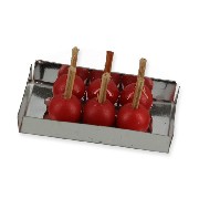 candy apples red on plate miniature 1:12