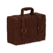 big leather suitecase miniature 1:12