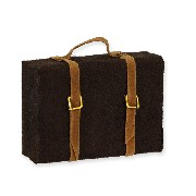 big leather suitecase miniature 1:12