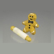 ginger bread man and roller pin miniature 1:12