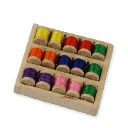 15 spools of thread in box miniature 1:12