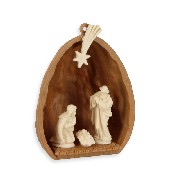 nativity in walnut miniature 1:12