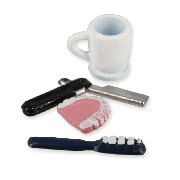 false teeth and razor set - 4 miniature 1:12