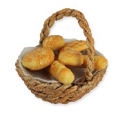 breads in basket miniature 1:12