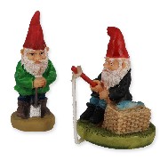 digging and fishing gnome 2pcs miniature 1:12