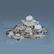 porcelain tea set 8 pcs miniature 1:12