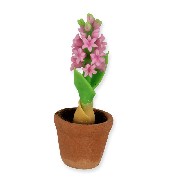 hyacinth in pot, pink miniature 1:12