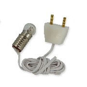 2 round bulb with socket and plug miniature 1:12