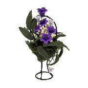 small floral arrangement / metal suport miniature 1:12