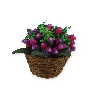 flower pot pink miniature 1:12