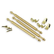 stair rod set with 15 rods brass for dollhouses 1:12
