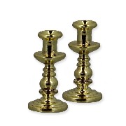2 brass candlesticks miniature 1:12