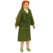 lady green dress for dollhouses 1:12