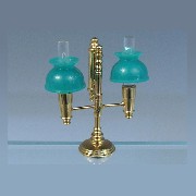 brass lamp green miniature 1:12